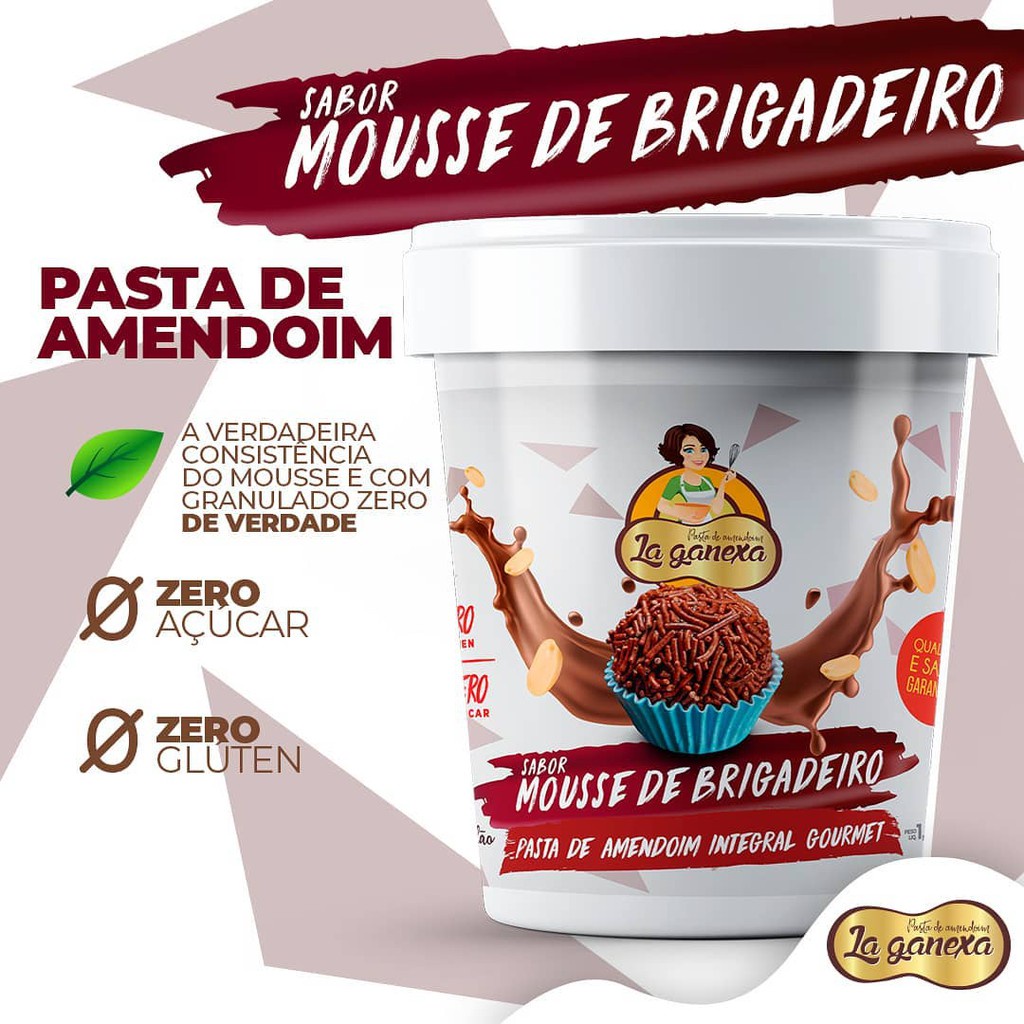 Pasta de Amendoim La Ganexa Sabor Brigadeiro Zero Açúcar - Nutrição Deliciosa e Ideal para um Estilo de Vida Saudável e Ativo, Perfeita para Potencializar Seus Treinos na Academia - Experimente a Versatilidade Nutricional Agora!