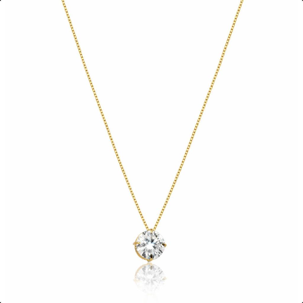 Colar ponto de luz redondo 40cm galeria 6mm ouro amarelo 18k