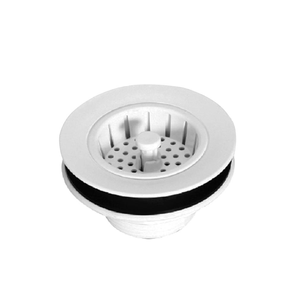 Válvula P/ Pia Americana PVC Com Cesta 3 1/2 Pol. Branca em Oferta na Shopee