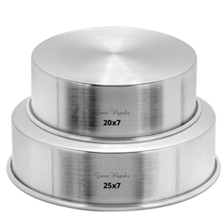 Jogo 2 Forma Assadeira Bolo REDONDA 20 - 25 x 7 Alumínio J17 em Oferta na Shopee