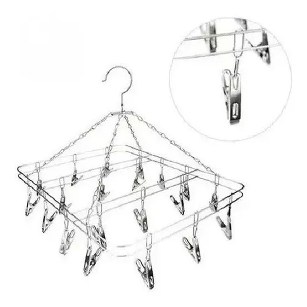 Varal De Teto Meias Roupa Intima 20  Inox Lavanderia