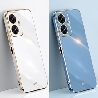 Capa De Silicone Macia À Prova De Choque Para O Pára-Choques Quadrado De Proteção Da Lente Câmera Realme C55