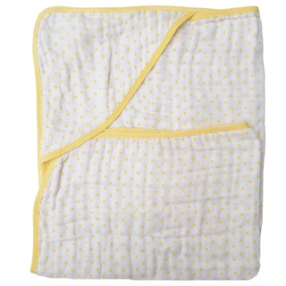 Tolha de Banho Bebê Soft 100% Algodão com Capuz Baoba Baby Poá Amarelo