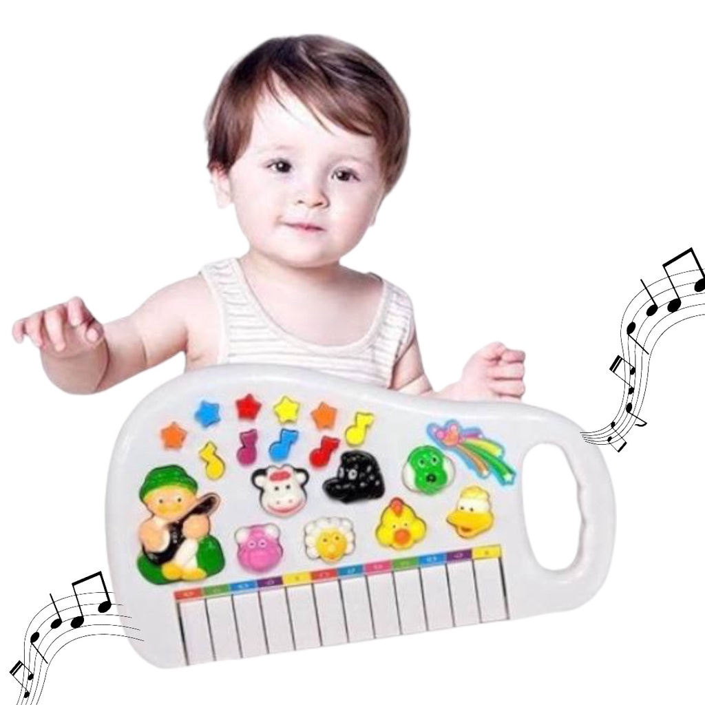 Teclado Infantil Brinquedo Musical Fazendinha Educativo Piano Musical Bebê