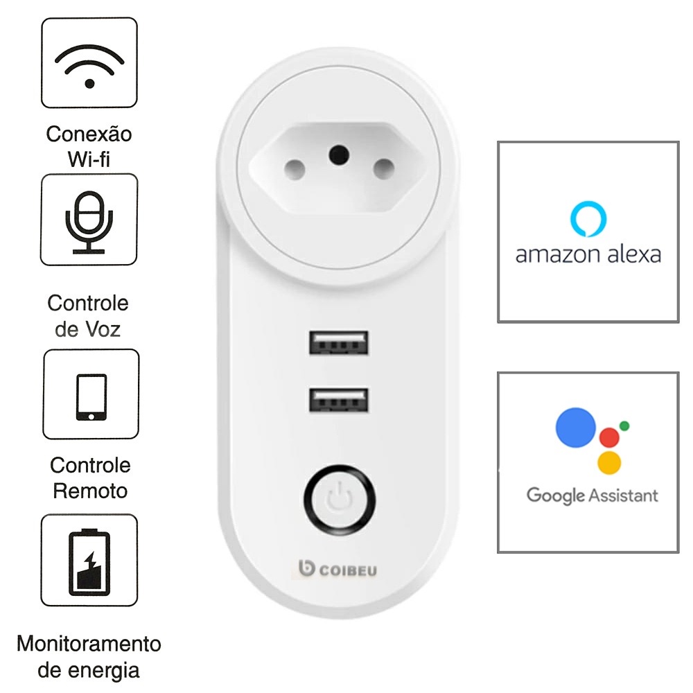 Tomada inteligente WiFi, Smart Plug Sem Fio Coibeu LSPA2