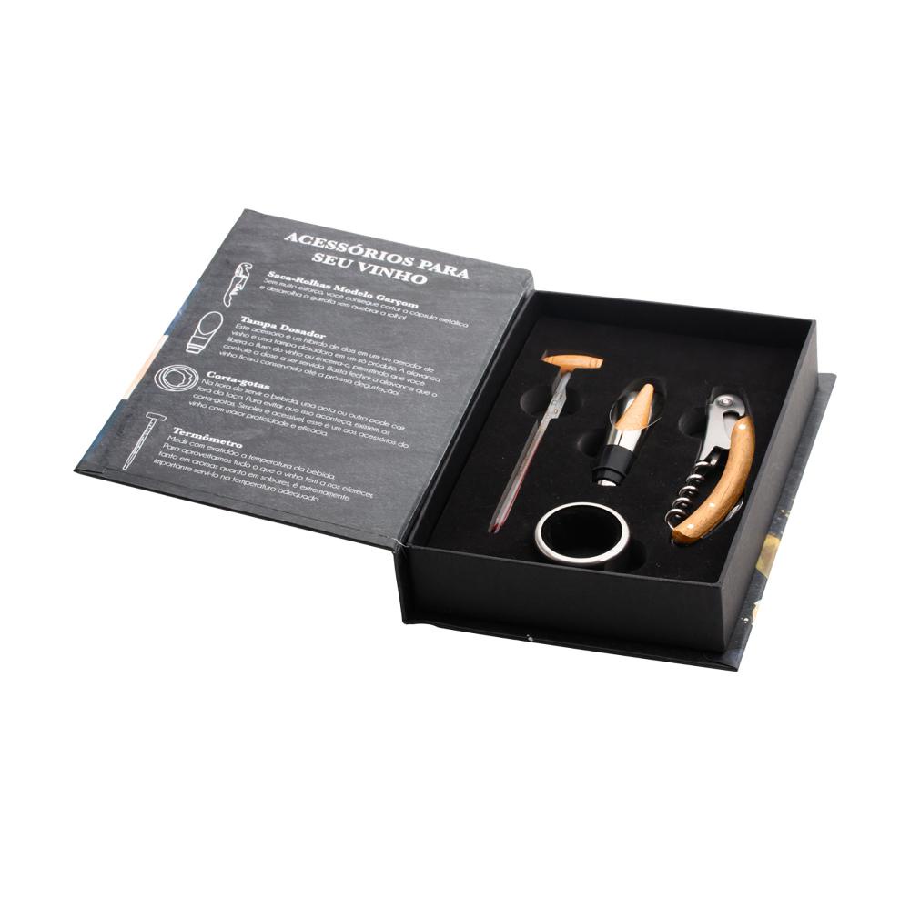 4 Peças para Vinho com Caixa Wolff de Aço Inox em Oferta na Shopee