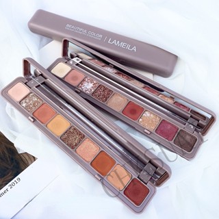 LAMEILA Paleta De Sombras De 9 Cores , Textura De Barro , Bela Cor , Duradoura , Impermeável , 9 Canais