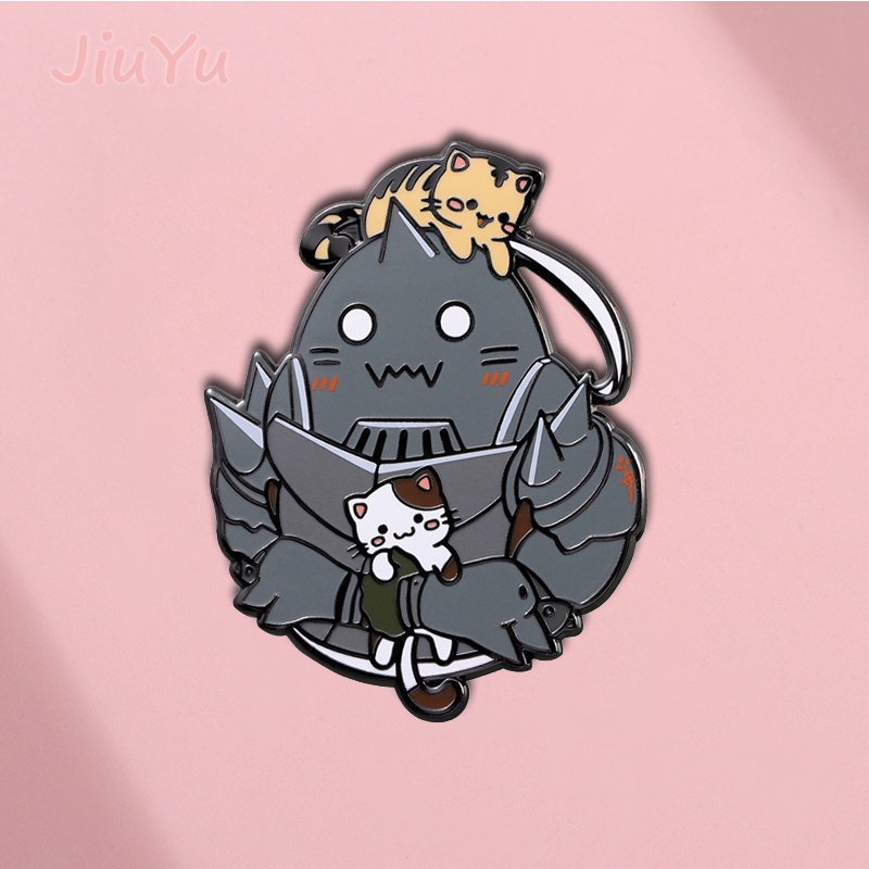 Alphonse Alquimista De Anime Metal Completo Pin Broche De Esmalte De Gato Bonito Presentes Para Amigo em Oferta na Shopee