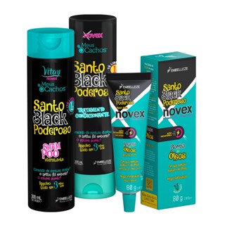 KIT TRATAMENTO DIÁRIO NOVEX MEUS CACHOS SANTO BLACK PODEROSO