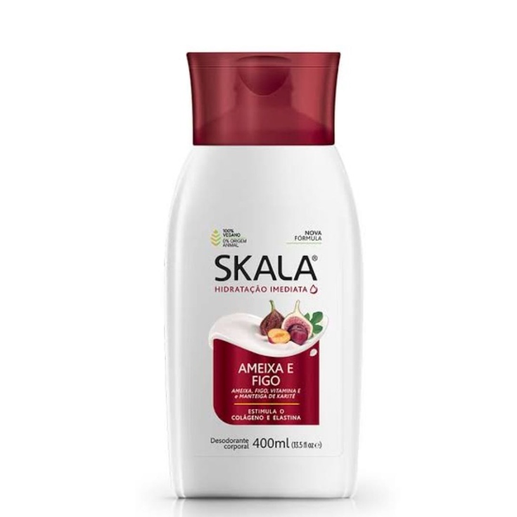 Hidratante Corporal Skala Ameixa e Figo 400ml Estimula o Colágeno e Elastina 100% Vegano