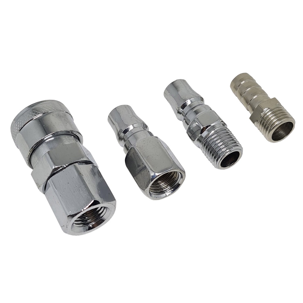Jogo Kit Conectores Engate Rápido Pneumático Compressor 4 Peças 1/4 em Oferta na Shopee
