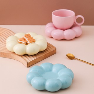 Chávena E Pires De Cerâmica Pretty Cloud Set Sunflower Series Café Da Manhã Teatime Milk Coffee Mug De Presente De Aniversário 200ml