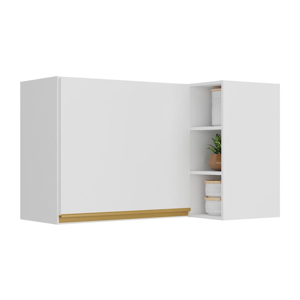 Armário de Cozinha Aéreo de Canto Veneza GW Multimóveis MP3742 Branco em Oferta na Shopee