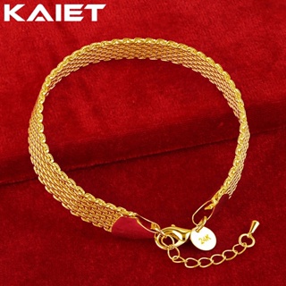 KAIET 24K Gold Network Chain 20CM Pulseira Para Festa De Casamento Feminina Jóias De Encanto Da Moda em Oferta na Shopee