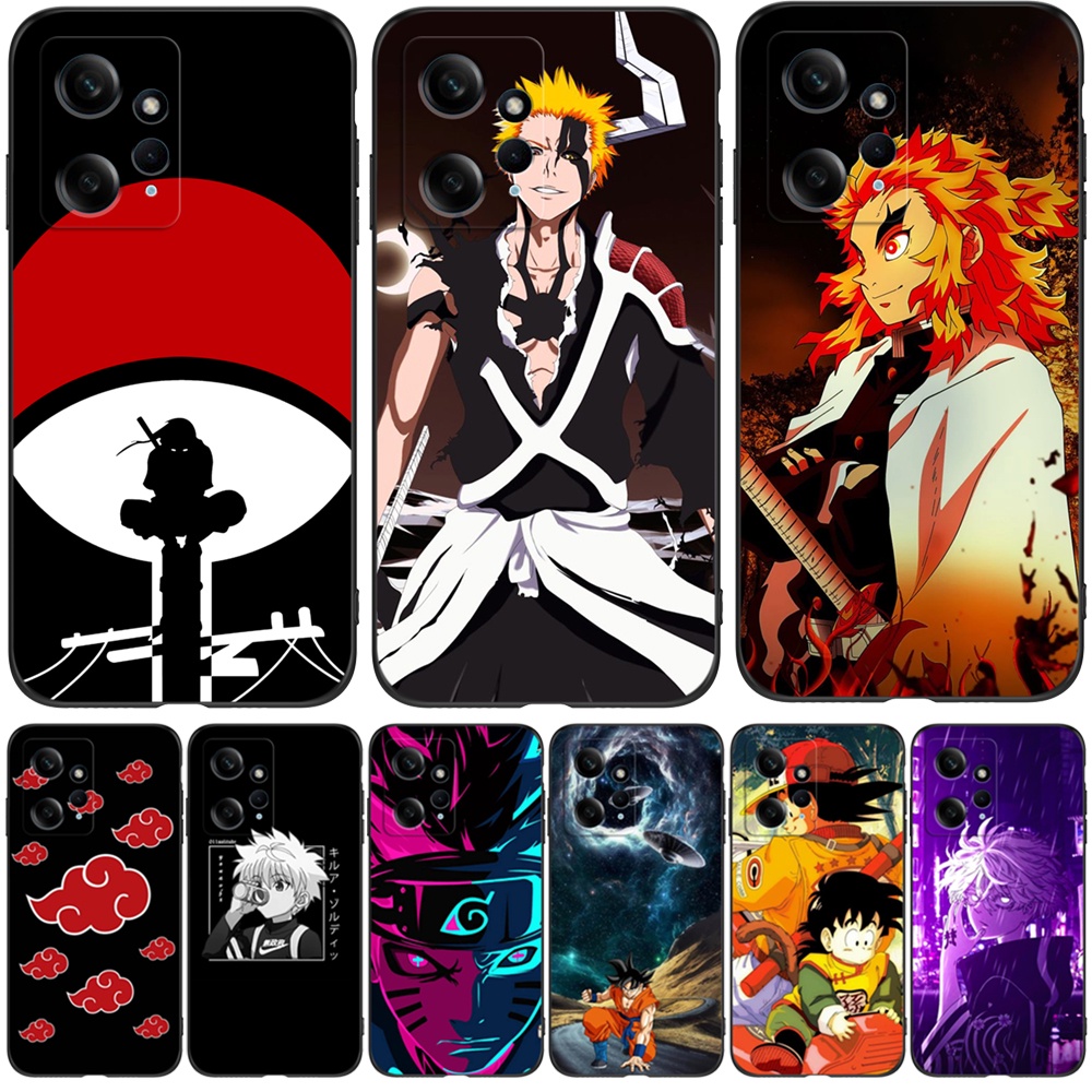 Para Xiaomi Redmi Nota 12 4G 5G Caixa Global Capa Telefônica Caçador De anime tpu Preto X naruto De Lixívia