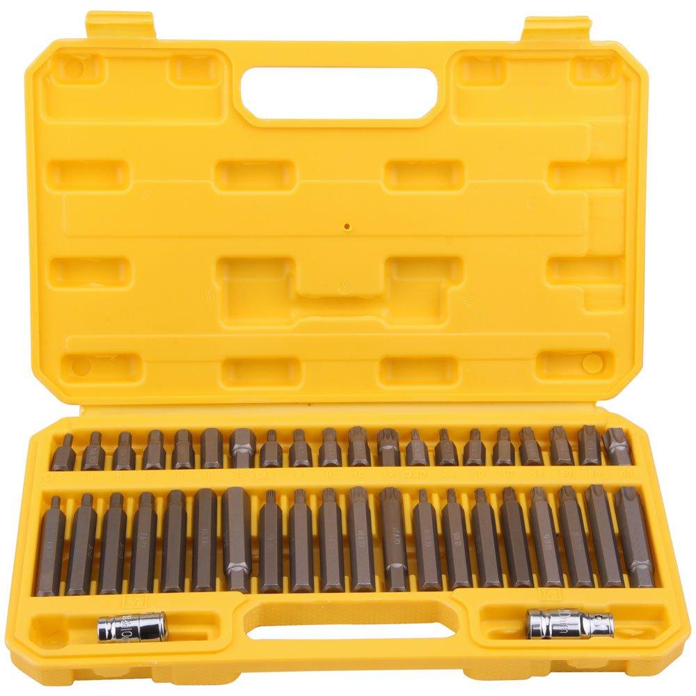 Jogo de Bits Tork Hexagonal e Multidentada 42 Peças Maleta Resistente Compacta Aço Cromo - Lith em Oferta na Shopee