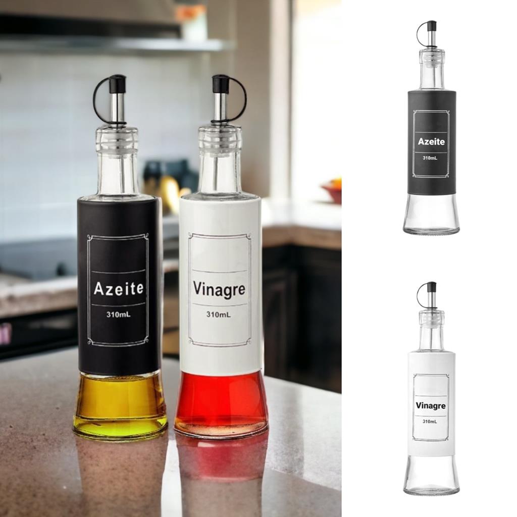 Galheteiro Em Vidro Porta Vinagre E Azeite 2 Pecas 310ml