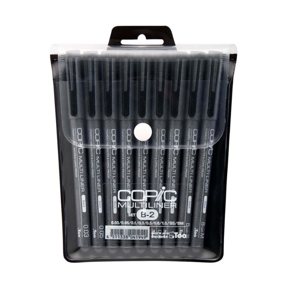 Kit 9x Caneta Nanquim Copic Multi Liner Set B2