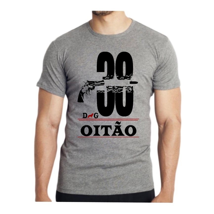 Camiseta camisa Masculina Revolver 38 Militar Pistola cac atirador