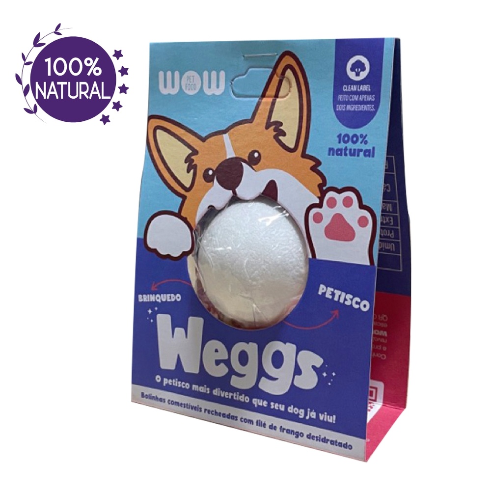Petisco Natural para Cães Pet Weggs sabor Frango