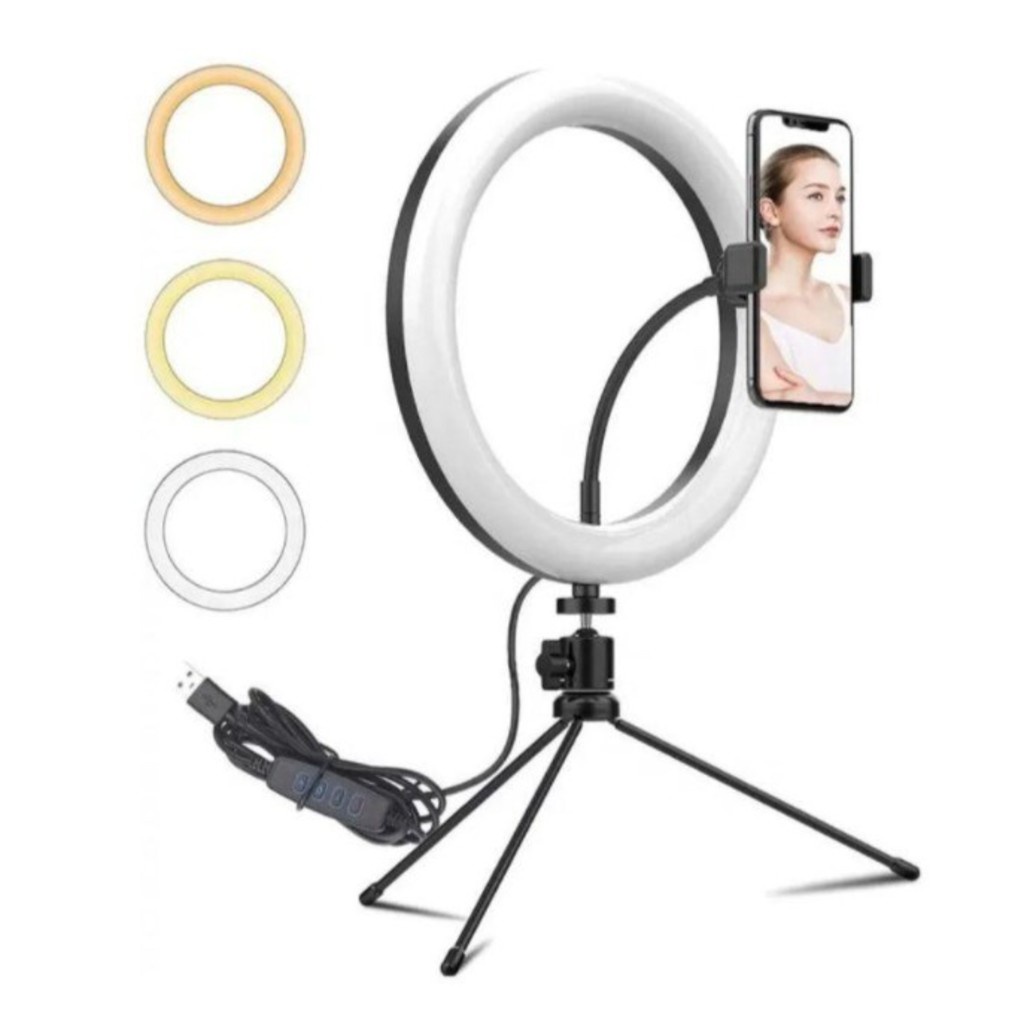 Ring Light 20cm/8inch LED with phone holder + Tripod Stand Youtuber FB Live Mobile Phone Shooting Tiktok Live Stream