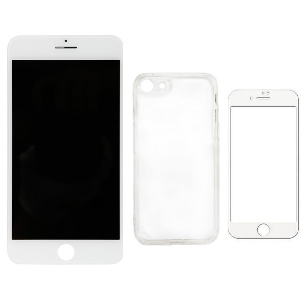Tela Lcd Touch iPhone 7 Plus Branco + Capa Acrílico + Película 9D