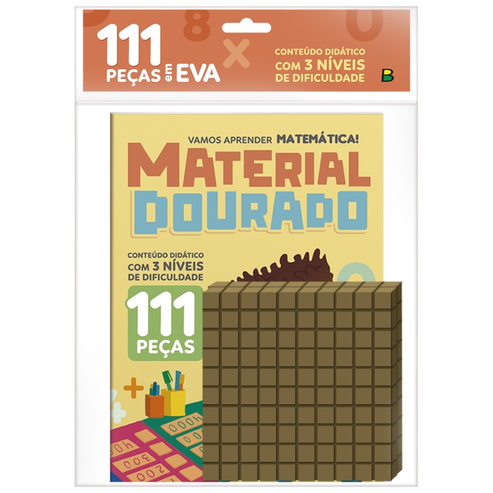 Livro Material Dourado, Aprendendo Matemática com 111 peças (didático com 3 NIVEIS de Dificuldade)