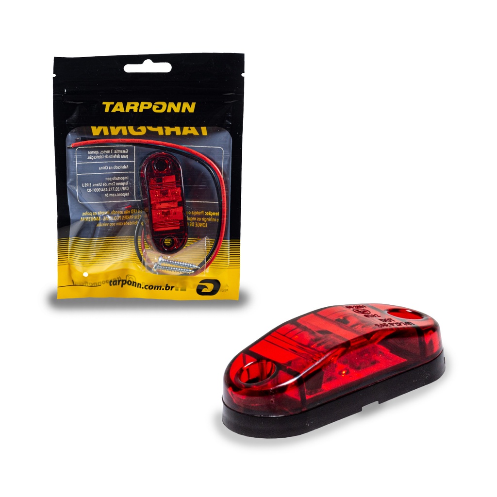 Lanterna Delimitadora Lateral Vermelho Carreta Caminhão Reboque 12/24v