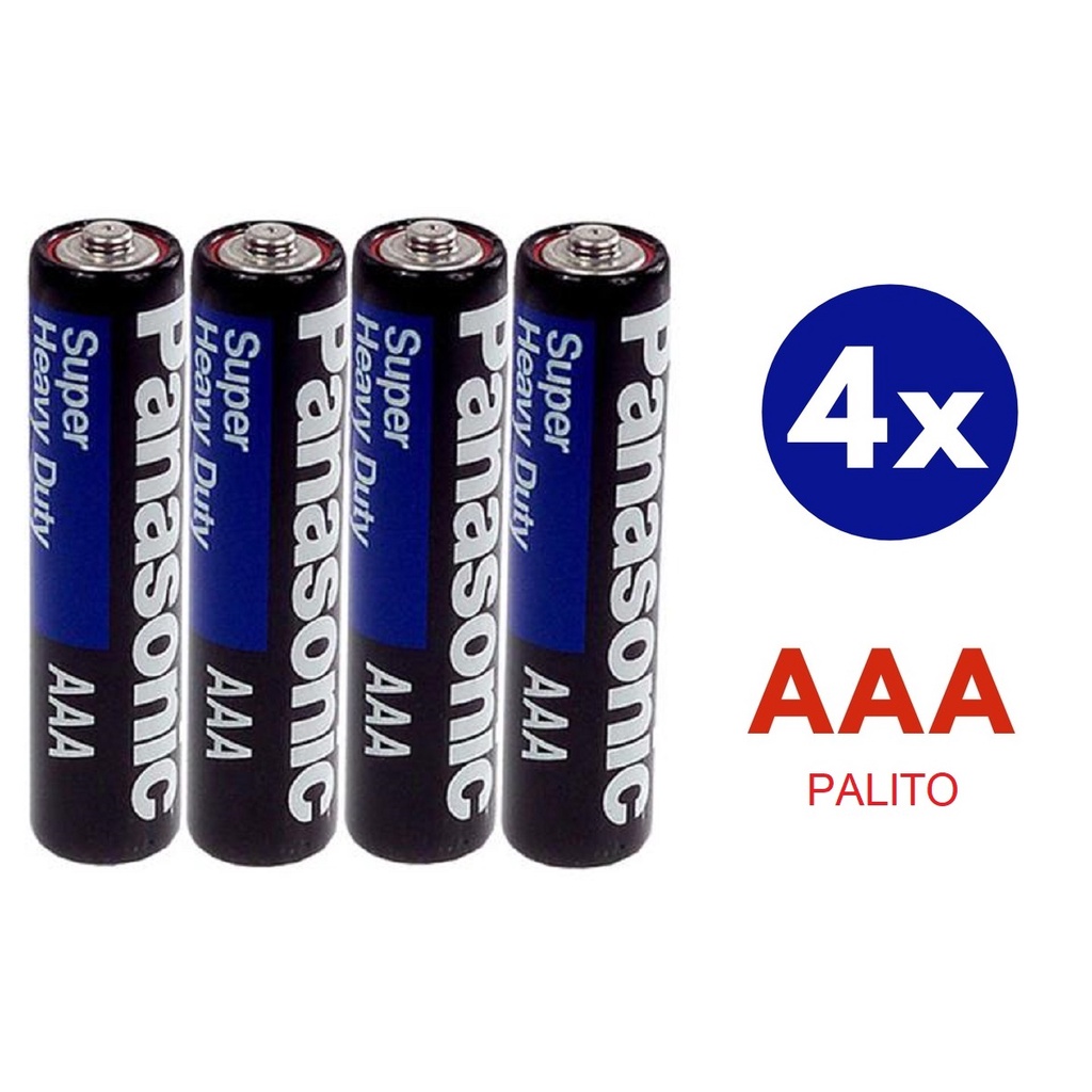 Pilha Zinco AAA Panasonic Bateria Carvão 3A Palito Shrink 4 unidades