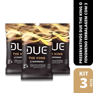 Kit Com 3 Pacotes Preservativo Due The King 3un Cada