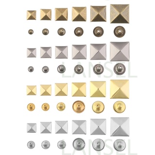 LANSEL 50Sets Rebites Quadrados De Raspagem Acessórios De Pano Em Forma De Pirâmide em Oferta na Shopee