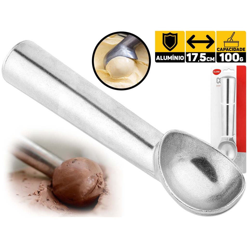 Pegador Colher De Sorvete Concha Alumínio Bola Profissional Clink CK3505 em Oferta na Shopee