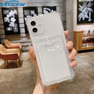 Para O iPhone 15 Pro Max 15 Plus 15 + Capa Da Caixa Macia Cartão De Armazenamento De Fotos Slot Airbag À Prova De Choque De Telefone TPU Sólida E Transparente