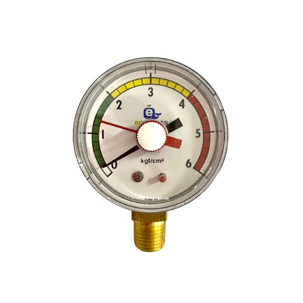 Manometro Com Ponteiro De Arraste 0 A 6 Kgf/Cm² Caixa Abs Preo 50Mm 1/4" Npt Marca Ecopress