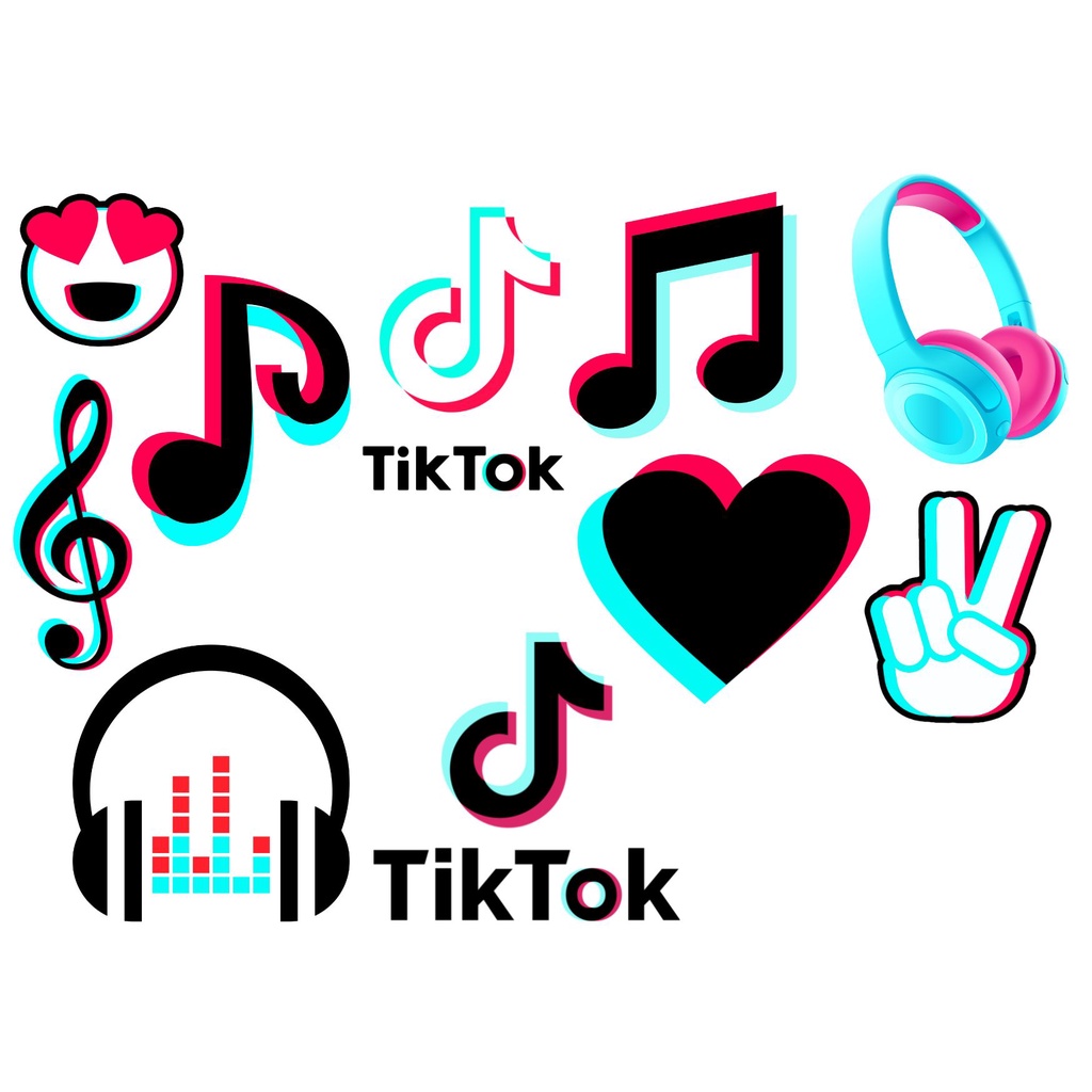 100 Apliques TIKTOK TIK TOK Toppers Tags Tubetes Docinhos Festa Enfeites para Aniversário