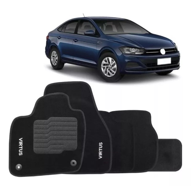 Jogo Tapete 5 Peças Carro Virtus 2018 2019 2020 2021 2022 23 em Oferta na Shopee