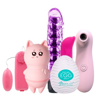 Kit Vibrador Sugador Golfinho Bullet Egg Pênis Sex Shop