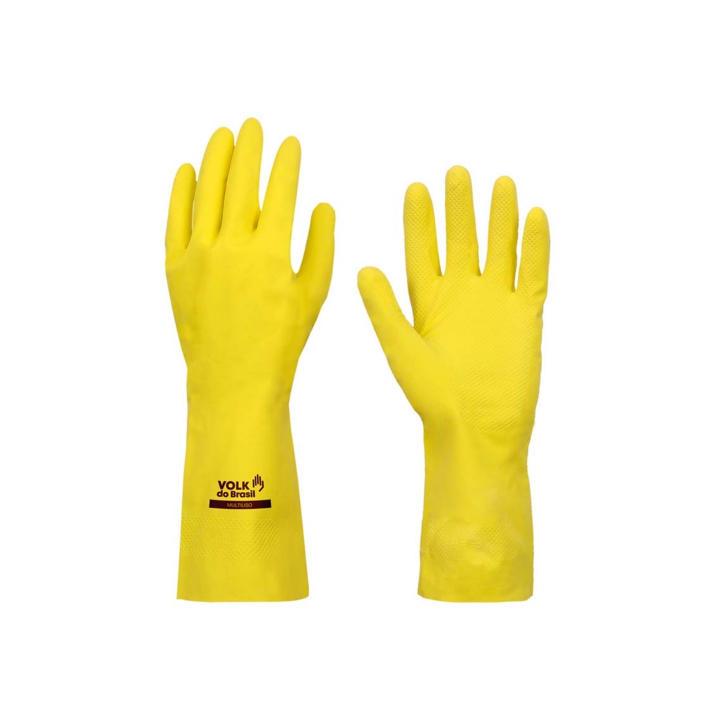 Luva Latex Multiuso Slim Volk Amarela Tamanho M - CA 38310