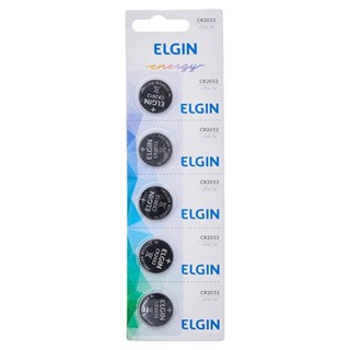 5 Baterias Pilha Moeda Cr2032 3v Blister Cartela Elgin