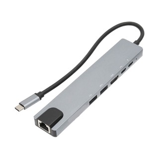 Hub USB C 8 em 1 com HDMI 4K RJ45 Adaptador Tipo C com USB 3.0 PD para Notebook MacBook C…