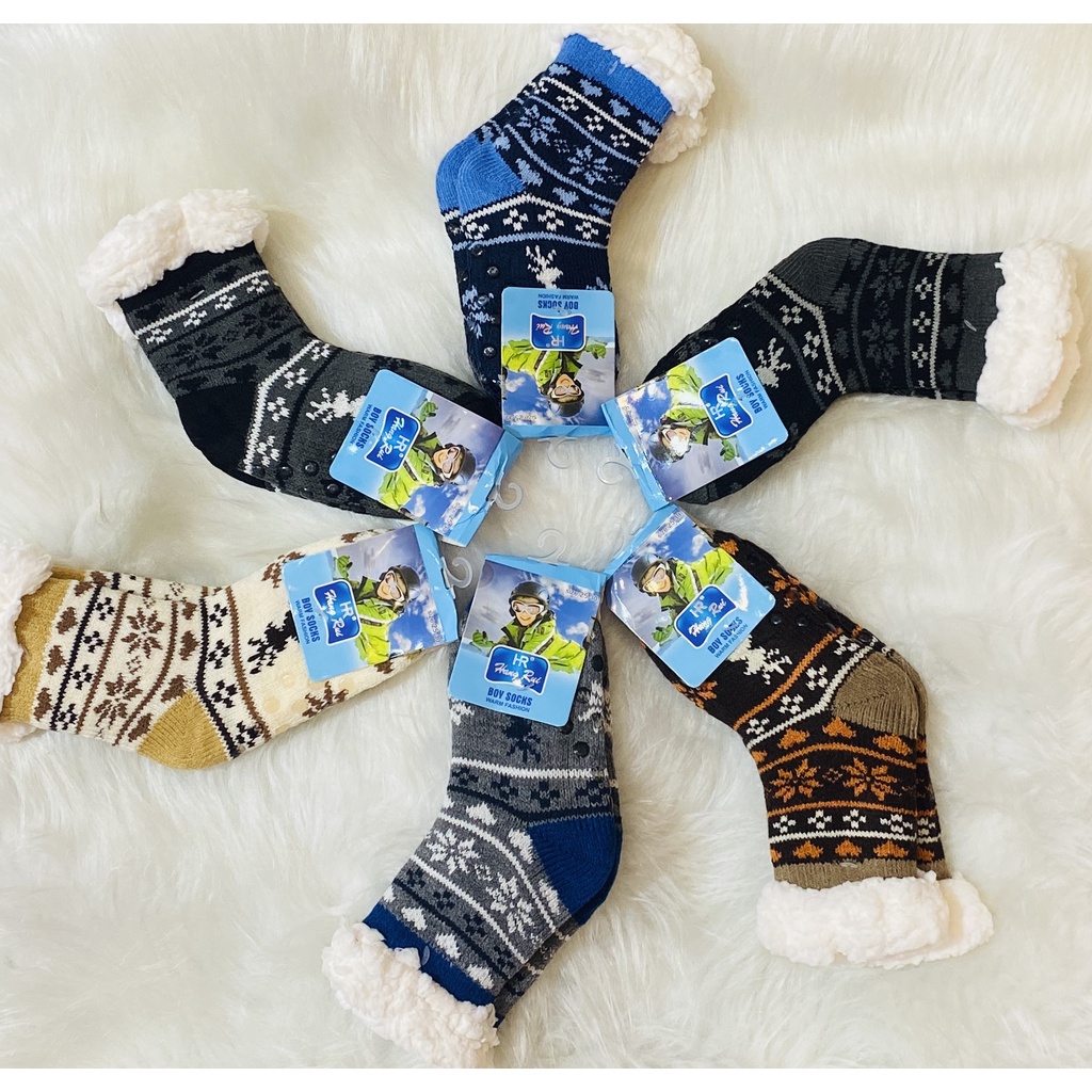 MEIA DE CARNEIRO MASCULINA FEMININA INFANTIL REVESTIDA EM LÃ /1par/ em Oferta na Shopee