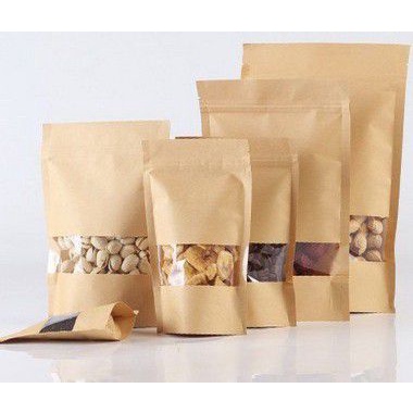 Saquinho Kraft com Visor e Fecho Hermético - 10 X 15 cm - 50 un. em Oferta na Shopee