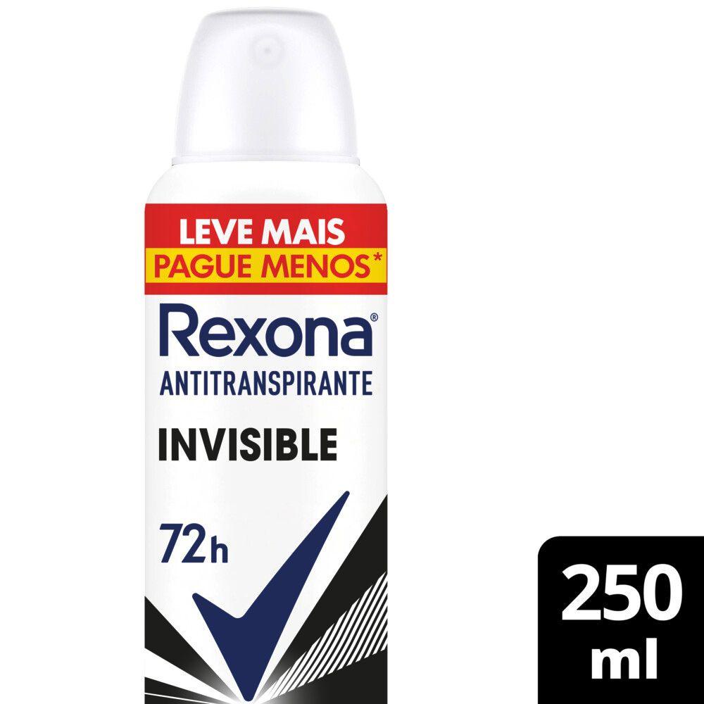 Desodorante Antitranspirante Aerosol Rexona Invisible 250ml em Oferta na Shopee