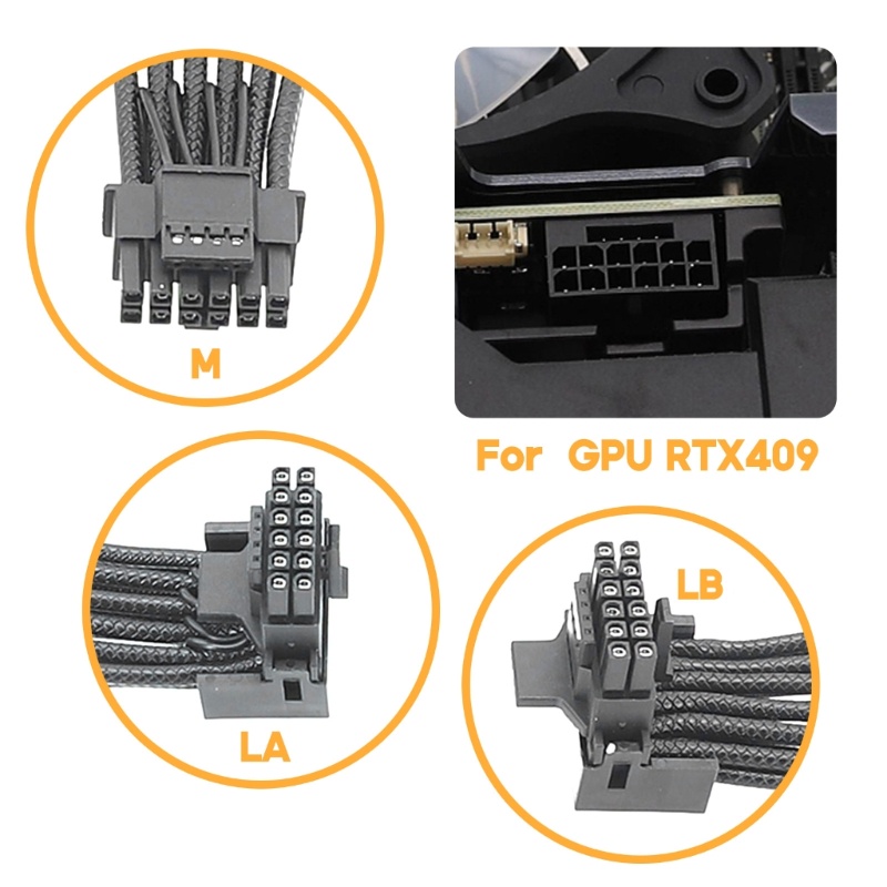 PCIE 5 0 16Pin 12 + 4P Fêmea Para 3x8Pin 4x8Pin Extensão Alimentação GPU RTX4090