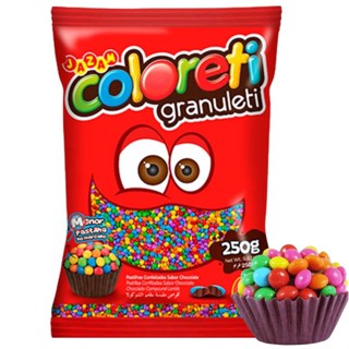 Confete Chocolate Coloreti Granuleti Sortido 250g - Jazam