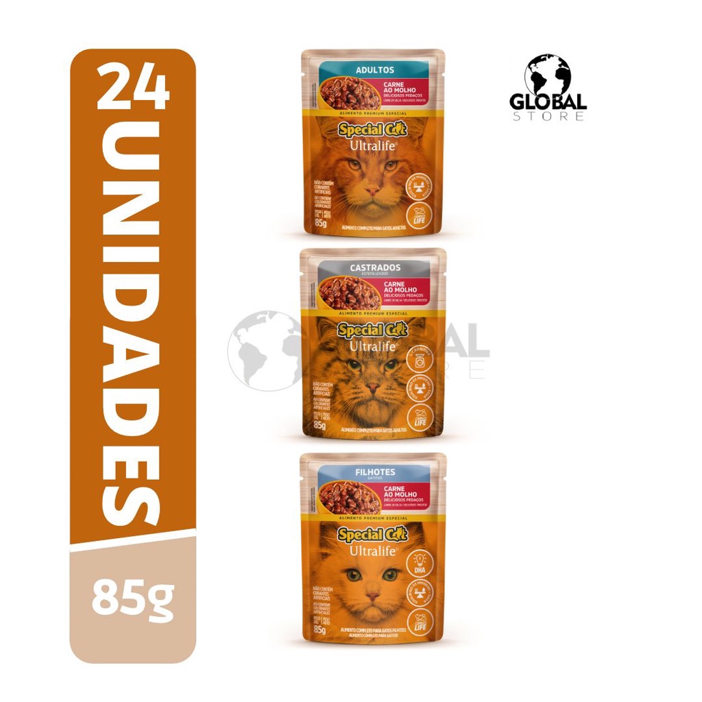 Sache Special Cat Ultralife alimento úmido para gatos 24 unidades.