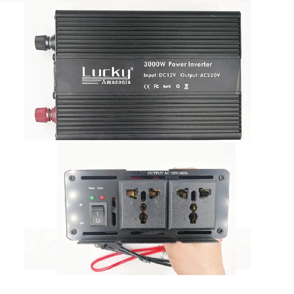 Inversor De Tensão Automotivo Onda Senoidal Modificada 12V Para 220V Potencia Máxima 3000W Veicular