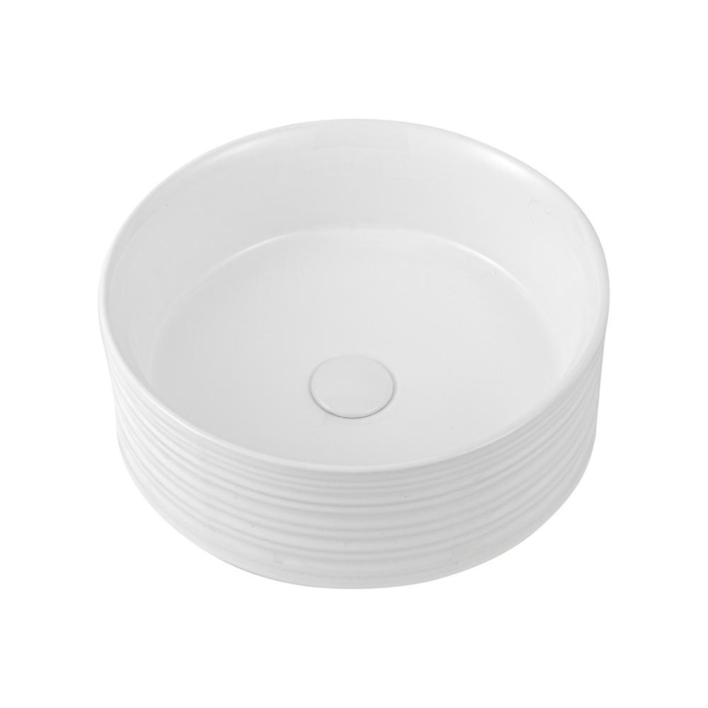 Cuba De Apoio Para Banheiro Redonda Slim Louça Cerâmica 38 cm Labradorita Pingoo - Branco - Home & Living