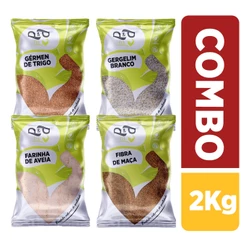 Fibra da Maçã, Farinha de Aveia, Gergelim, Germen de Trigo