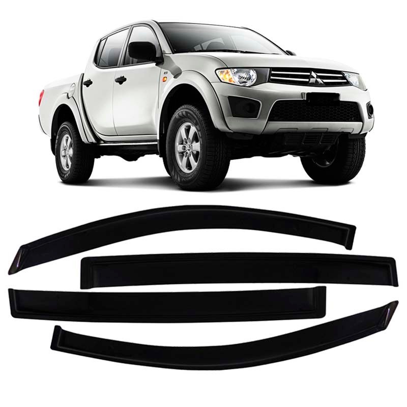 Calha De Chuva Defletor Mitsubishi L200 Triton 2016 A 2020 4 Portas Fume Tiger MT8091